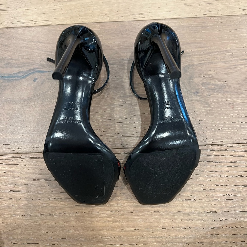 Saint Laurent Amber Sandals in Black Patent Leather Size 36 - Picture 9 of 10